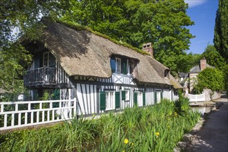 Tudor style house along the river Veules