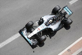 Mercedes racing car with Lewis Hamilton