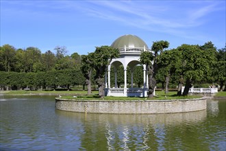 Pond with pavilion in the park of Kadriorg or Kadrioru Park