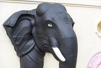 Elephant statue at Buddhist Mahiyangana Raja Maha Vihara Temple