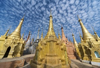 Golden stupas of Shwe Inn Thein Paya