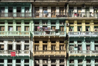 Colonial apartment buildings in downtown Yangon