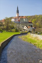 Schloss Weesenstein castle by the Muglitz in the Muglitz river valley