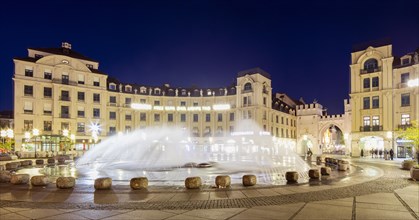 Karlsplatz-Rondell with fountains and Karlsgate or Neuhauser gate