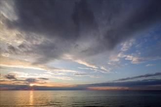 Cloud formation and sunset over the Baltic Sea in Kuhlungsborn