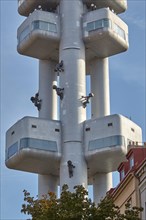 TV Tower with sculptures of crawling babies by the artist David Cerny
