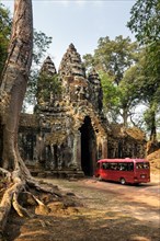 Bus in front of the north gate of Angkor Thom