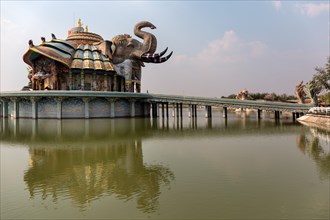 Bridge to the Elephant Temple Thep Wittayakhom Vihara