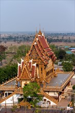 View from the roof of the Elephant Temple Thep Wittayakhom Vihara towards the Wat Baan Rai