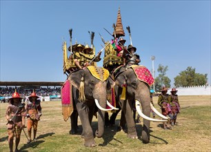 War elephants with soldiers