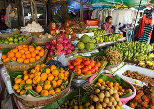 Fruit stall on the Khan Daun Penh market in Phnom