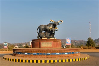 Bull monument at the roundabout