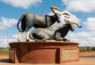 Bull monument at the roundabout