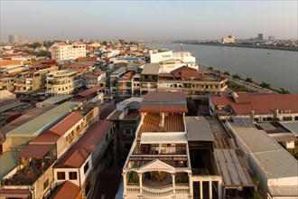 View from the Grand Waterfront Hotel at Riverside City and Tonle Sap river