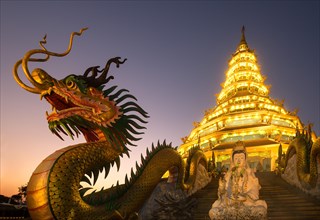 Dragon at the entrance to the Wat Huay Pla Kang temple