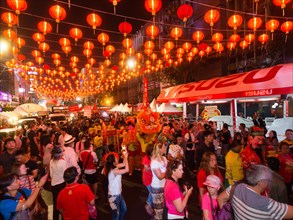 Red chinese lanterns in Yaowarat Road