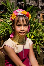 Girl from the Padaung hilltribe with neck rings