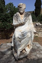Marble statue of a philosopher