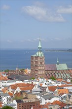 View of the city with St. Nicholas' Church as seen from the tower of St. Mary's Church