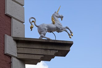 Unicorn on the facade of the Einhorn Pharmacy