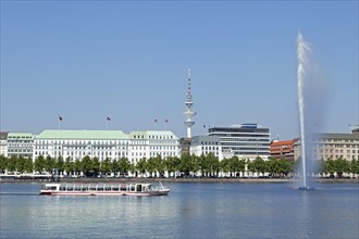 Inner Alster Lake with tourboat