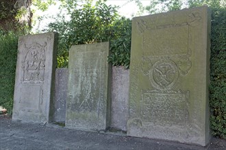 Old sandstone grave slabs