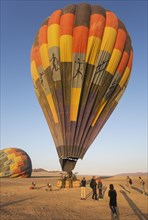 Hot air ballon ready for take-off