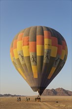 Passengers aboard the hot air ballon