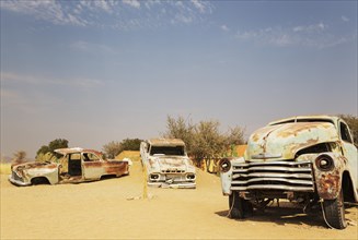 Abandoned vintage cars at the hamlet of Solitaire between Sawakopmund and Sesriem at the edge of the Namib Desert