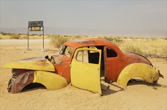 Abandoned vintage car at the hamlet of Solitaire between Sawakopmund and Sesriem at the edge of the Namib Desert