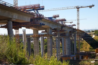 Bridge construction of the Lahntalbrucke of the A3 motorway