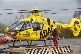 ADAC rescue helicopter Eurocopter EC 135 refueling