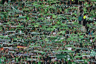 Wolfsburg football fans with scarves