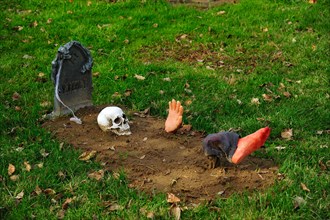 Halloween skeleton graveyard