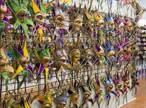 Mardi Gras masks on sale in the French Quarter