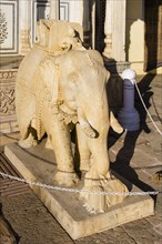 Elephant carved from white marble