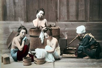 Women washing themselves