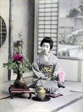 Geisha with flower