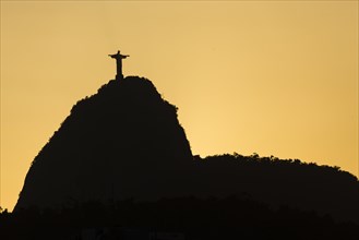 Sunset over Morro do Corcovado with the Cristo Rendedor