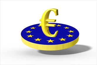 CGI of the Euro sign on the european flag