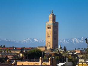 Koutoubia mosque with a minaret from the Almohad period