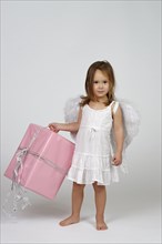 Girl dressed as angel