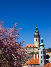 Castle tower and steeple of St. Jost Church