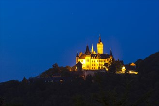 Schloss Wernigerode Castle at dusk
