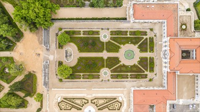 Aerial view of garden in Queluz National Palace