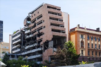 Remains of a government building bombed by NATO during the Yugoslav wars