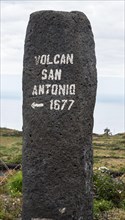Signpost to the San Antonio volcano