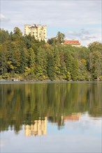 Alpsee lake with Schloss Hohenschwangau Castle in autumn