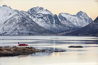 Winter landscape at Austnesfjord