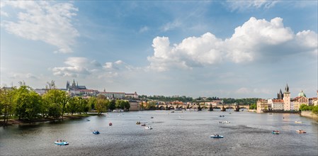 Vltava river with Charles Bridge or Karluv most